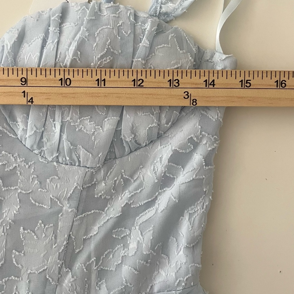Windsor Light Blue Lace Mini Romper Dress S Babydoll Corset - Picture 12 of 13